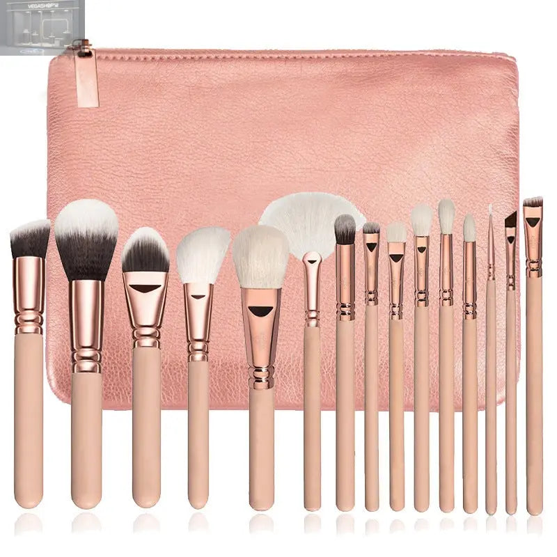 Makeup Brush Set Full Set Of Makeup ToolsOverview: 15 new foreign trade makeup brush set rose gold makeup brush set white full set of makeup tools Specification: Product Category: Makeup Brush Number of brushes: 15 Brush material: corrugated silk nylon wo