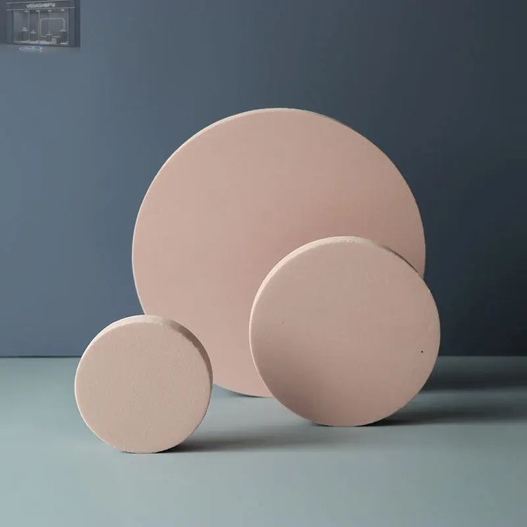 Beauty Cosmetics And Skin Care Products Shooting Posing Props Decorative OrnamentsProduct information Color: a set of 3 white rounds, a set of 3 pink rounds, a set of 3 green rounds, a set of 3 blue rounds, a set of 3 nude rounds, a set of bean paste colo