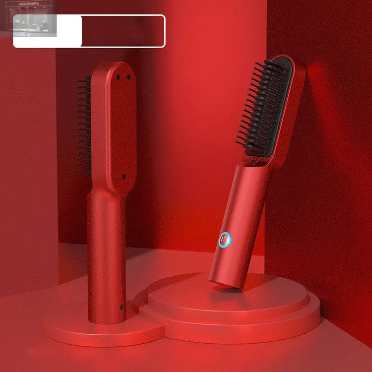 USB Portable Hot Air Comb Rechargable Professional Hair Dryer Brush 2 In1 Mini Hair Straightener Curler Brush Hair Styler VEGASHOP VEGASHOP USB Portable Hot Air Comb Rechargable Professional Hair Dryer Brush 2 In1 Mini Hair Straightener Curler Brush Hair Styler