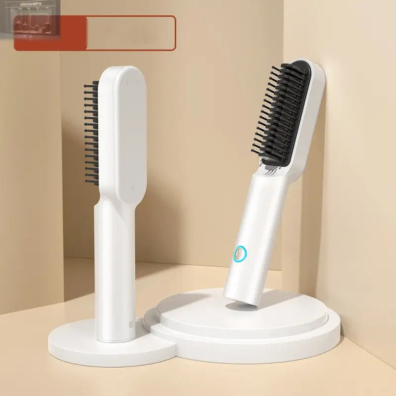 USB Portable Hot Air Comb Rechargable Professional Hair Dryer Brush 2 In1 Mini Hair Straightener Curler Brush Hair Styler VEGASHOP VEGASHOP USB Portable Hot Air Comb Rechargable Professional Hair Dryer Brush 2 In1 Mini Hair Straightener Curler Brush Hair Styler