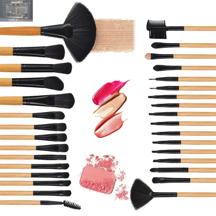 32 Makeup Brushes Set Makeup ToolsProduct information: Product Category: makeup brush Brush suit count: 32 count Brush hair material: Artificial fiber Brush Bag type: cloth bag Toothbrush handle material: wooden handle Toothbrush handle specification: por