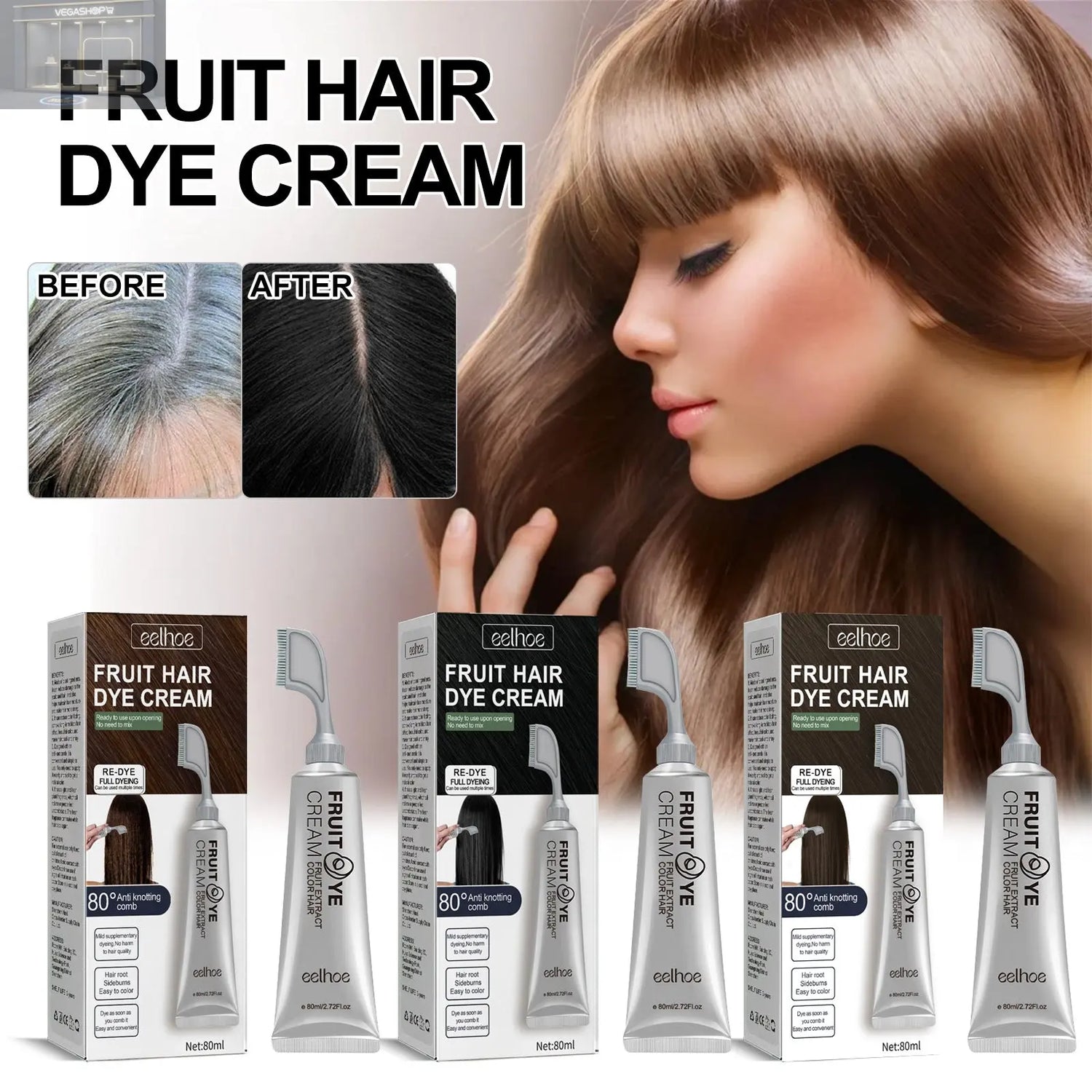 Hair Color-free Hair Cream VEGASHOP VEGASHOP Hair Color-free Hair Cream