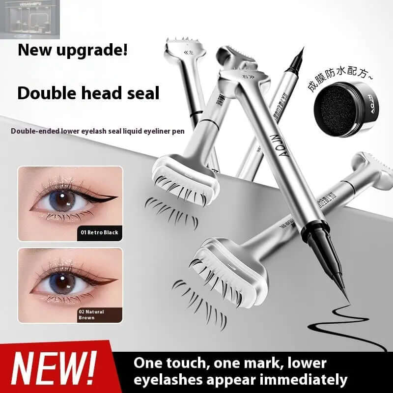 Double-headed Lower Eyelash Stamp Pen Waterproof Natural Long Lasting Eyeliner Beauty ProductsProduct information: Makeup tools classification: other makeup/beauty tools Applicable population: general population Type: eyeliner Color classification: 01