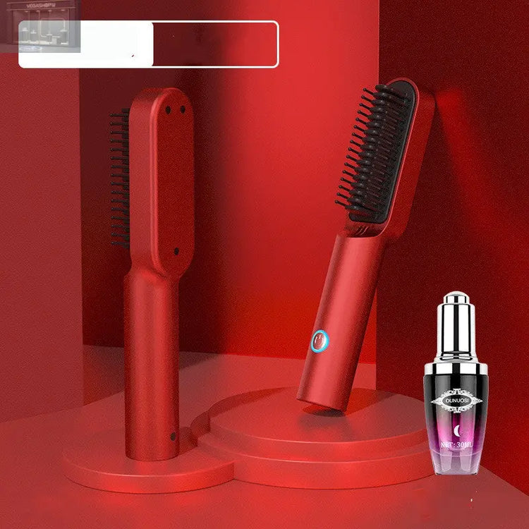 USB Portable Hot Air Comb Rechargable Professional Hair Dryer Brush 2 In1 Mini Hair Straightener Curler Brush Hair Styler VEGASHOP VEGASHOP USB Portable Hot Air Comb Rechargable Professional Hair Dryer Brush 2 In1 Mini Hair Straightener Curler Brush Hair Styler