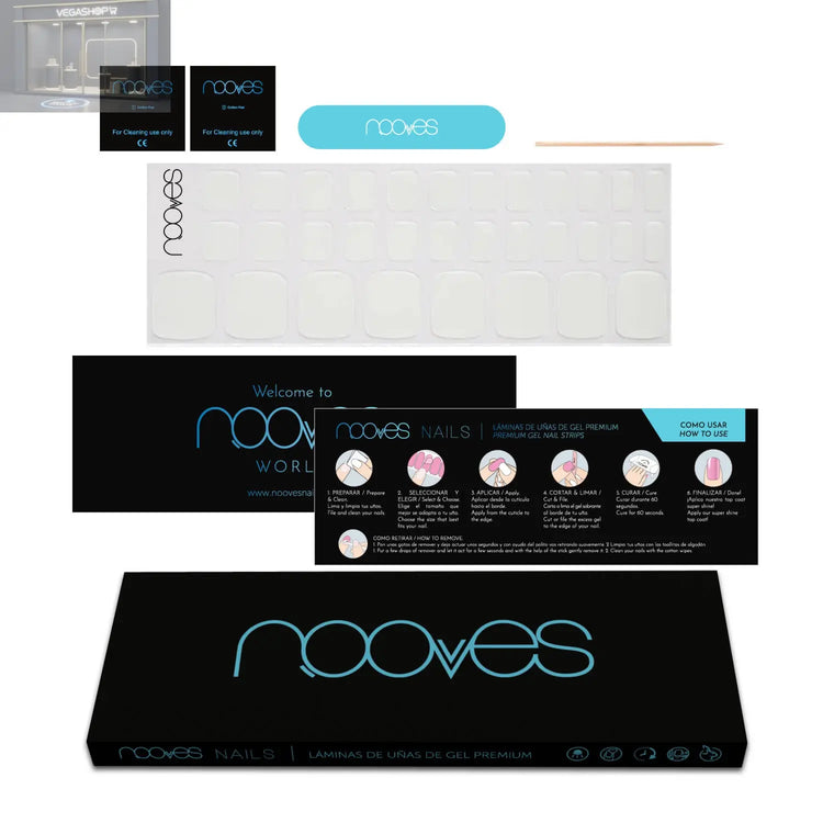 Pack White Summer – Pack de 2 láminas de uñas para manicura y pedicura NOOVES NOOVES Pack White Summer – Pack de 2 láminas de uñas para manicura y pedicura