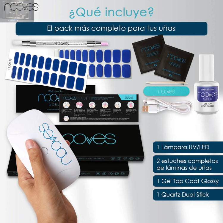 Starter Kit Beauty Blue - Pack de Iniciación con Top Coat - Royal Blue - Eaux Profondes NOOVES NOOVES Starter Kit Beauty Blue - Pack de Iniciación con Top Coat - Royal Blue - Eaux Profondes
