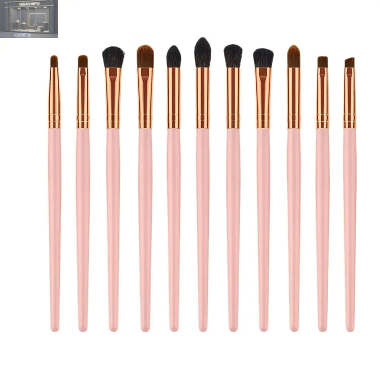 Makeup Wooden Handle Powder Gold Beauty Tools Makeup BrushProduct information: Brush set count: 11 Brush material: Nylon Brush bag type: bagged Brush handle material: wooden handle Brush handle specification: long rod Hair length specification: 1.5cm Tota