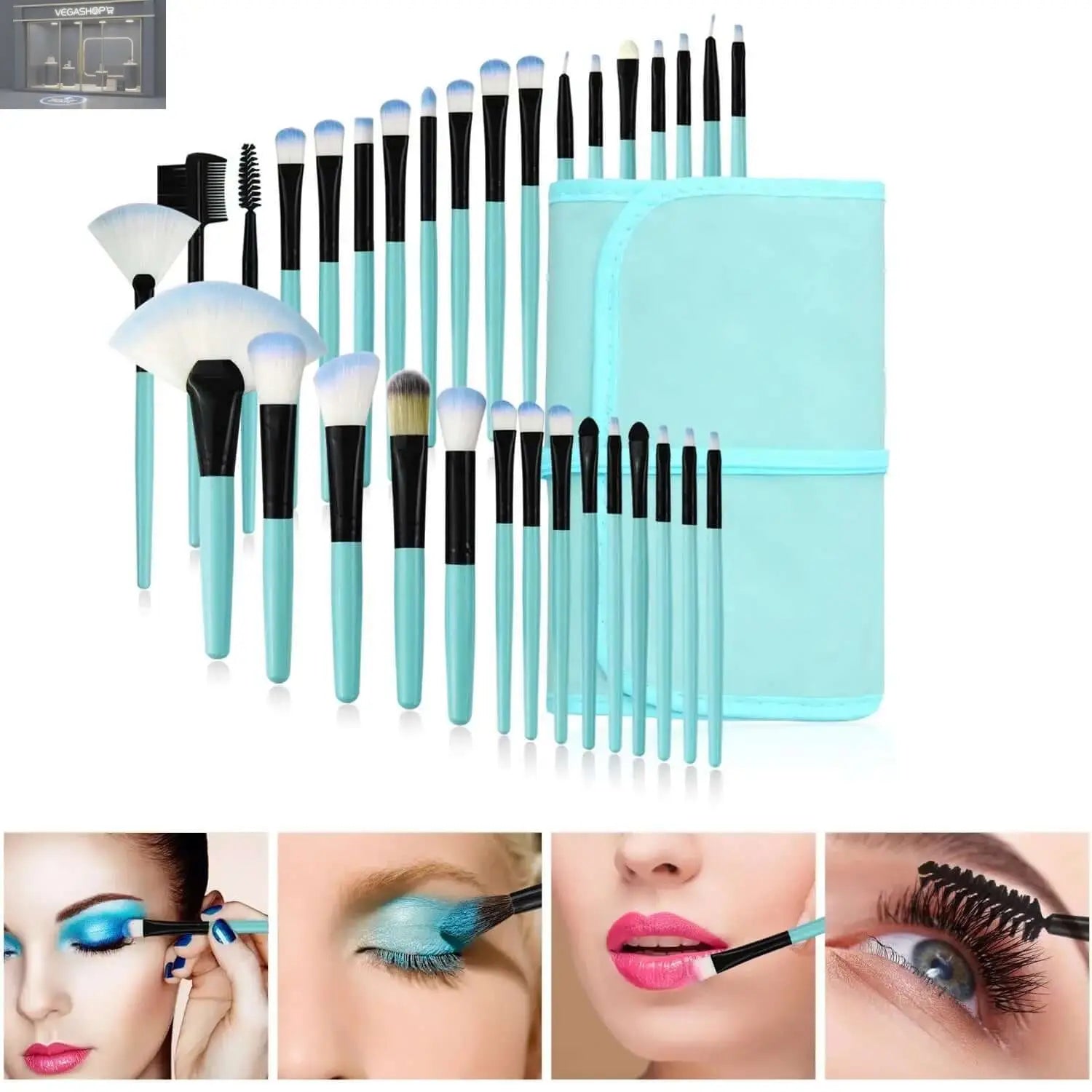 32 Makeup Brushes Set Makeup ToolsProduct information: Product Category: makeup brush Brush suit count: 32 count Brush hair material: Artificial fiber Brush Bag type: cloth bag Toothbrush handle material: wooden handle Toothbrush handle specification: por