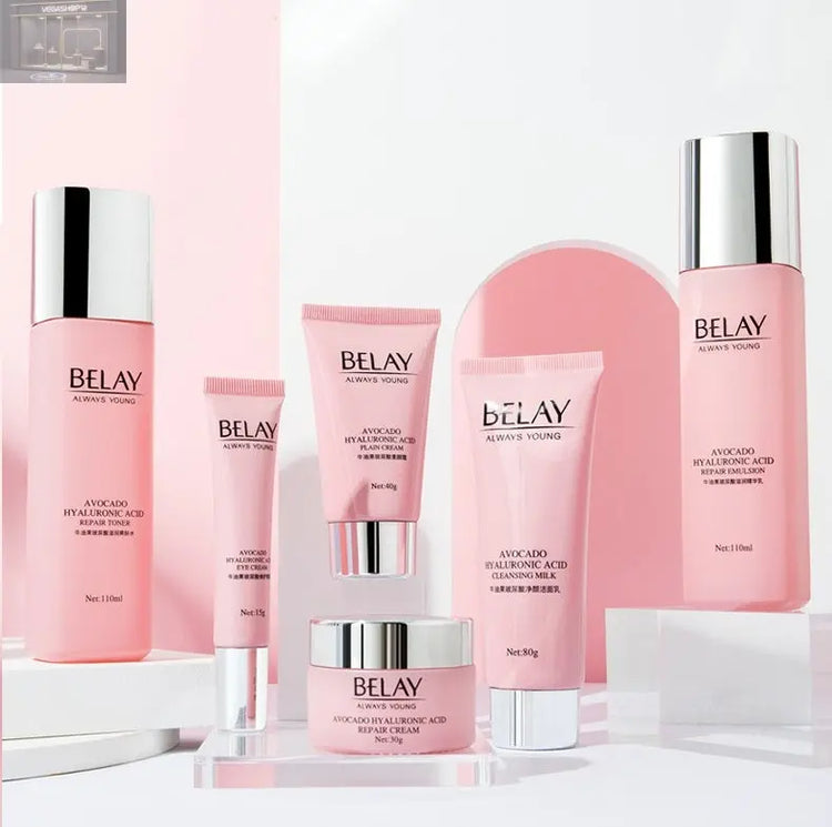 Beauty Salon Facial Care CosmeticsProduct information: Shelf life: 3 years Efficacy of cosmetics: moisturize and soften the skin Product specification: avocado hyaluronic acid activating 6-piece set, pomegranate 6-piece set Product name&specification: Pom